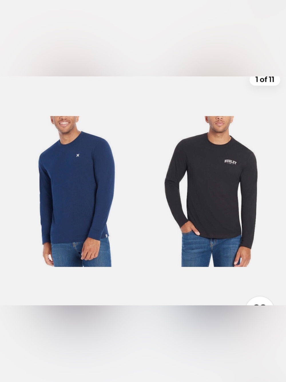 Hurley Men's Long-Sleeve Crew Pack in Navy & Black